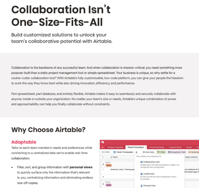 Airtable Collaboraton One-Sheet Image